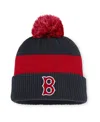 Nike Men's Navy/red Boston Red Sox Cooperstown Collection Peak Standard Cuffed Pom With Knit Hat In Gold