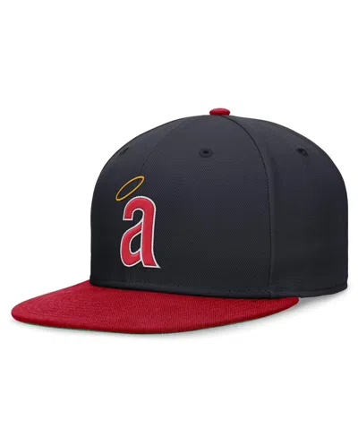 Nike Men's Navy/red California Angels Rewind Cooperstown True Performance Fitted Hat In Navy,red
