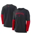 Nike Minnesota Twins Authentic Collection Player  Men's Dri-fit Mlb Pullover Sweatshirt In Black