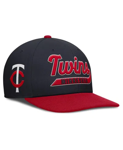 Nike Men's Navy/red Minnesota Twins Pro Performance Snapback Hat In Navy,red