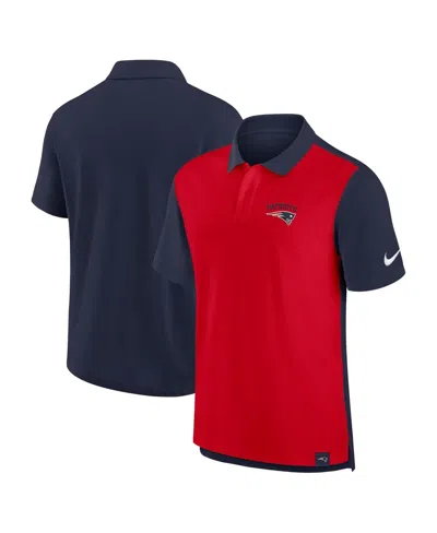 Nike Men's Navy/red New England Patriots Blitz Pique Polo In Navy,red