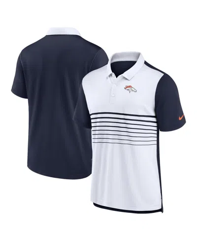 Nike Men's Navy/white Denver Broncos Fashion Performance Polo In Navy,white
