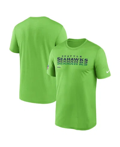 Nike Men's Neon Green Seattle Seahawks Sideline Legend Performance T-shirt
