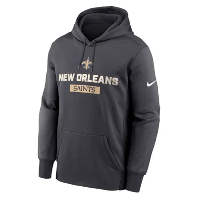 Nike Men's New Orleans Saints Toss Sweep Menâs  Therma Nfl Pullover Hoodie In Gray