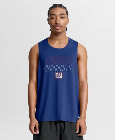Nike Men's New York Giants Kickoff Miler Dri-fit Sleeveless Tank Top In Blue