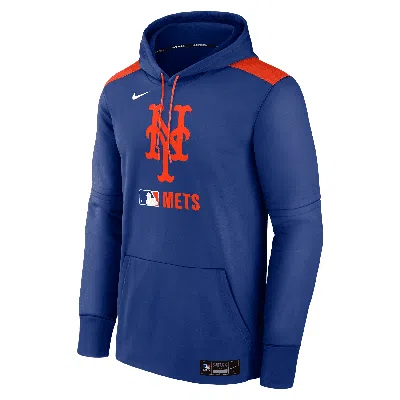Nike Men's New York Mets Authentic Collection  Therma Mlb Pullover Hoodie In Blue