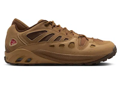 Pre-owned Nike Men's  Acg Air Exploraid Gym Red Sneakers In Flax/cacao Wow/light British Tan In Brown