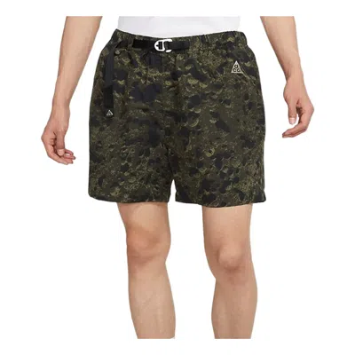 Nike Men's  Acg Camouflage Belt Straight Loose Sports Shorts Camouflage In Green