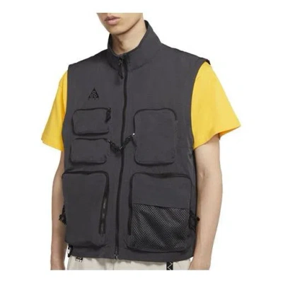 Nike Men's  Acg Functional Multiple Pockets Casual Sports Stand Collar Vest Black