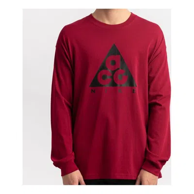 Nike Men's  Acg Long Sleeves Rose Red T-shirt