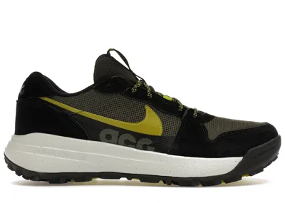 Pre-owned Nike Men's  Acg Lowcate Sneakers In Cargo Khaki/black/bright Cactus