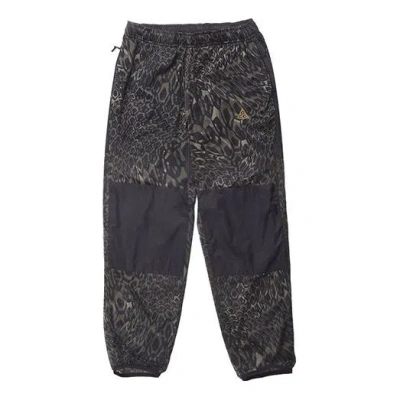 Nike Men's  Acg Mountaineering Camouflage Breathable Mesh Sports Pants/trousers/joggers Black In Gray