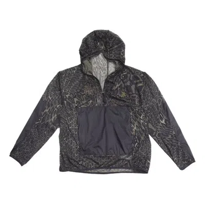 Nike Men's  Acg Mountaineering Sports Splicing Cardigan Hooded Jacket In Black