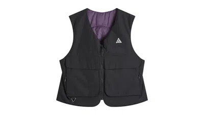 Pre-owned Nike Men's  Acg Primaloft Reversible Vest In Black/dark Raisin/summit White