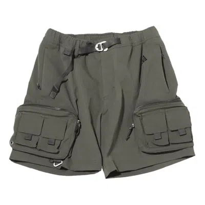 Nike Men's  Acg Solid Color Waist Cargo Shorts Us Edition Military Green In Gray