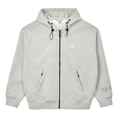 Nike Men's  Acg Therma-fit Logo Printing Zipper Hooded Long Sleeves Jacket Gray