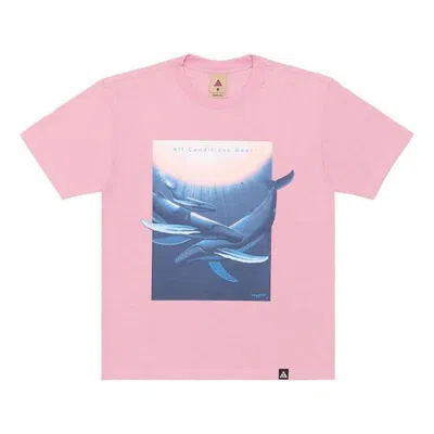 Nike Men's  Acg Wyland Funny Printing Sports Loose Round Neck Short Sleeve Pink T-shirt