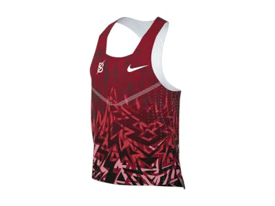 Pre-owned Nike Men's  Aeroswift Bowerman Track Club Singlet Drifit Adv Running Vest In Red/white In Multi