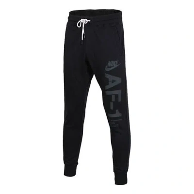 Nike Men's  Af-1 Printing Knit Windproof Bundle Feet Long Pants/trousers Black