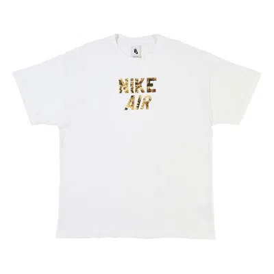 Nike Men's  Af1 Round Neck Loose Casual Sports Short Sleeve White T-shirt 'white Camo'