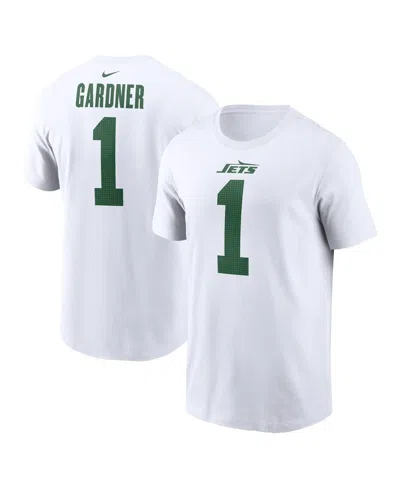 Nike Men's  Ahmad Sauce Gardner White New York Jets Legacy Player Name And Number T-shirt