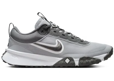 Pre-owned Nike Men's  Air Diamond Varsity Turf Sneakers In Wolf Grey/white/iron Grey