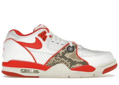 Pre-owned Nike Men's  Air Flight '89 Low Sp Stussy Sneakers In White/habanero Red/sail In Multi