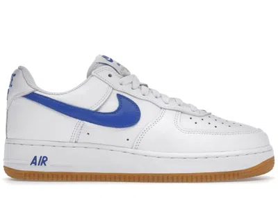 Pre-owned Nike Men's  Air Force 1 '07 Low Of The Month Gum Sneakers In White/varsity Royal/gum Yellow