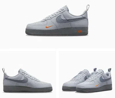 Pre-owned Nike Men's  Air Force 1 '07 Lv8 Wolf Grey Kumquat Dr0155-001 Shoes Carbon