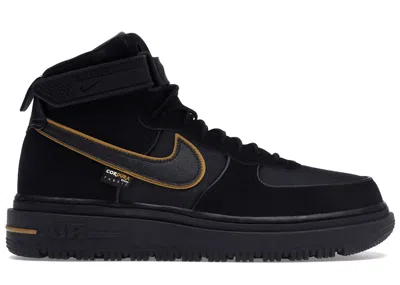 Pre-owned Nike Men's  Air Force 1 Boot Cordura Sneakers In Black/gold In Multi