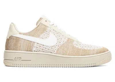 Pre-owned Nike Men's  Air Force 1 Flyknit 2.0 Sneakers In Desert In Light Bone/khaki/desert Khaki