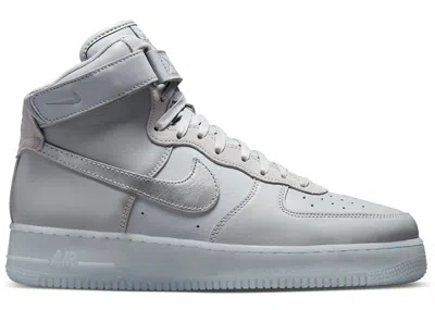 Pre-owned Nike Men's  Air Force 1 High Sneakers In Wolf Grey/metallic Silver/volt