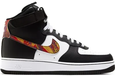 Pre-owned Nike Men's  Air Force 1 High Vintage Mosaic Swoosh Sneakers In White/black/pistachio Frost