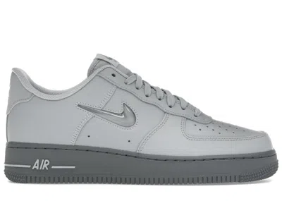 Pre-owned Nike Men's  Air Force 1 Low '07 Jewel Sneakers In Wolf Grey/cool Grey In Gray
