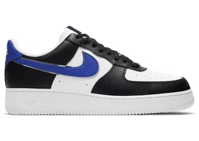 Pre-owned Nike Men's  Air Force 1 Low 07 Lv8 Game Royal Sneakers In Black/white/metallic Silver