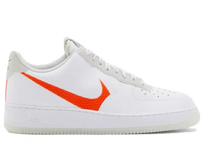 Pre-owned Nike Men's  Air Force 1 Low '07 Lv8 Orange Swoosh Sneakers In Summite In White/total Orange/summite W