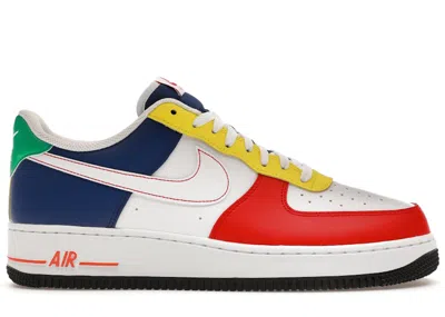 Pre-owned Nike Men's  Air Force 1 Low '07 Lv8 Rubik's Cube Sneakers In University Red/deep Royal Blue/opti Yell