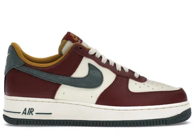 Pre-owned Nike Men's  Air Force 1 Low '07 Lv8 Vintage Green Sneakers In Coconut Milk/dark Team Red/bronzine In Multi