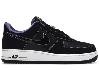 Pre-owned Nike Men's  Air Force 1 Low '07 Lv8 World Champ Purple Sneakers In Black/iron Grey/white