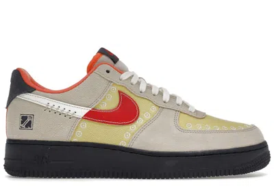 Pre-owned Nike Men's  Air Force 1 Low '07 Lx Somos Familia Sneakers In Sanddrift/university Red/lemon Wash In Multi