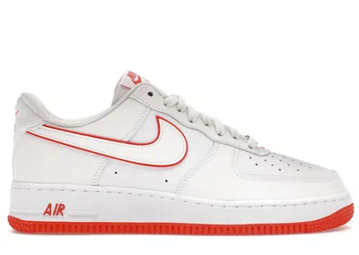 Pre-owned Nike Men's  Air Force 1 Low '07 Sneakers In White/picante Red