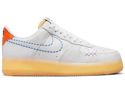 Pre-owned Nike Men's  Air Force 1 Low 101 Sneakers In Grey/university Blue/orange