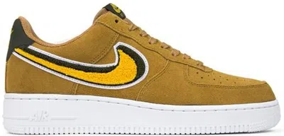 Pre-owned Nike Men's  Air Force 1 Low 3d Chenille Swoosh Sneakers In Muted Bronze/sequoia/white