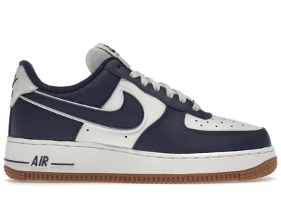 Pre-owned Nike Men's  Air Force 1 Low College Pack Sneakers In Sail/midnight Navy Blue/gum Medium Brown