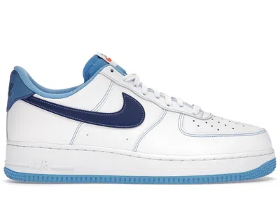 Pre-owned Nike Men's  Air Force 1 Low First Use Sneakers In White/obsidian/university Blue In Multi