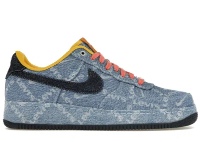 Pre-owned Nike Men's  Air Force 1 Low Levi's Exclusive Denim Sneakers In Light Denim/dark Denim/black