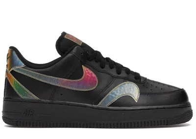 Pre-owned Nike Men's  Air Force 1 Low Misplaced Swooshes Sneakers In Black/reflect Silver