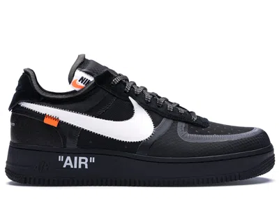 Pre-owned Nike Men's  Air Force 1 Low Off Sneakers In Black/white/cone