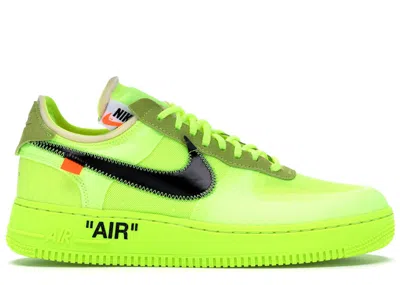 Pre-owned Nike Men's  Air Force 1 Low Offwhite Sneakers In Volt/hyper Jade/cone In Multi