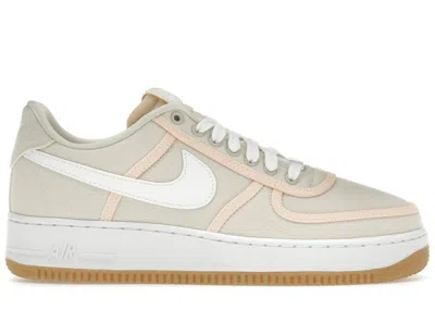 Pre-owned Nike Men's  Air Force 1 Low Premium Gum Sneakers In Light Cream/white/crimson Tint